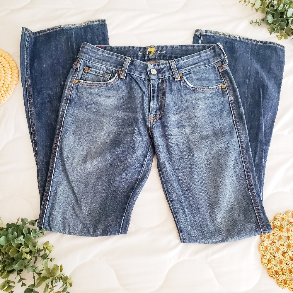 7FAM 7 FOR ALL MANKIND A POCKET 28 DISTRESSED JEAN DENIM